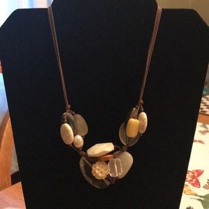 Silpada Designs Leather Beaded Necklace